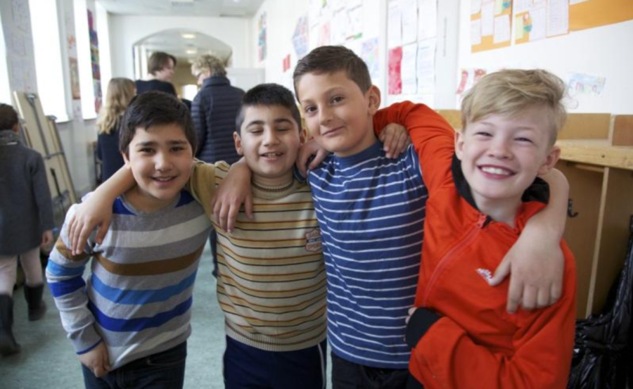 4 drenge i skole